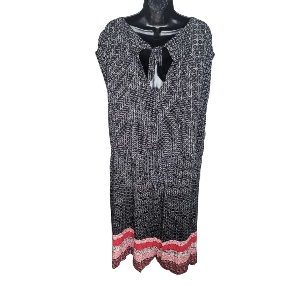 Torrid Border Print Challis Button Front Romper 6… - image 3